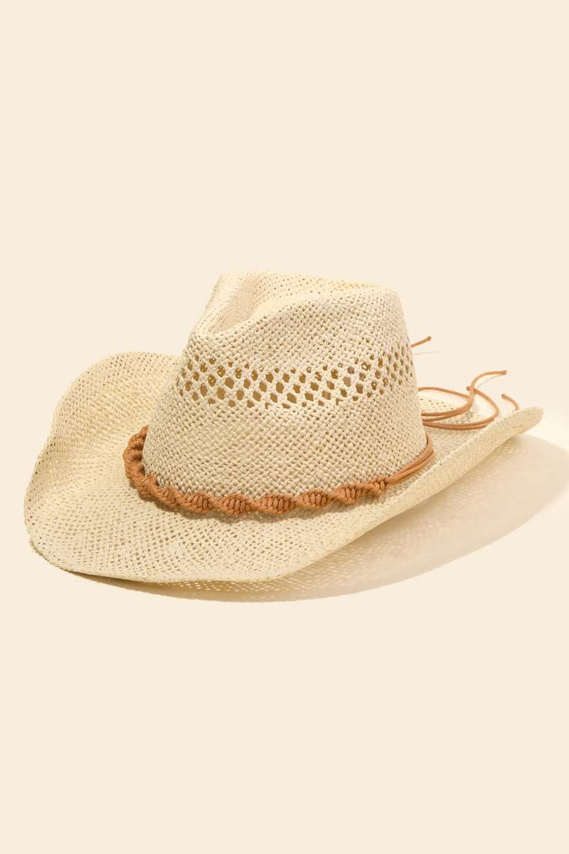 Braided Straw Cowboy Hat – Lightweight & Stylish! main image 0